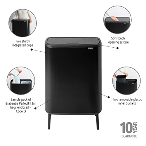 Brabantia Bo Touch Bin Hi – Matt Schwarz Waste/Recycling Küche Bin