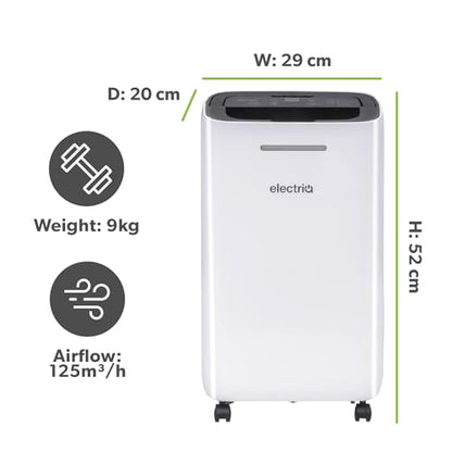 electriQ 12 L Mobiler Luftentfeuchter hervorragend für Haushalte mit 3 Schlafzimmern