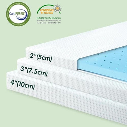 CHUN YI 3 inch Thick Einzel Memory Foam Mattress Topper