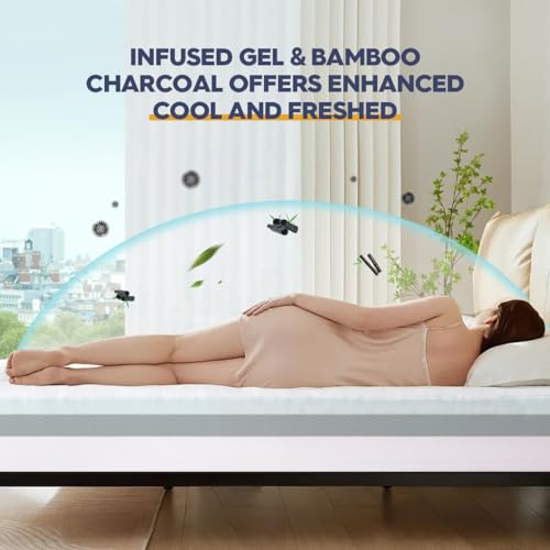 ELEMUSE 4 Inch Memory Foam Mattress Topper Einzel Schlafzimmer