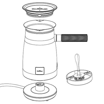 Hotel Chocolat 472726AM Copper Velvetiser Hot Chocolat Maker, Aluminium
