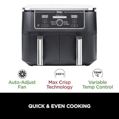 Ninja Foodi Max Doppel Zone Digital Heißluftfritteuse Schwarz AF400UK