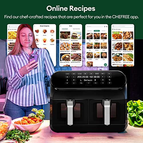 CHEFREE Doppel-Heißluftfritteuse, 8 L Familie Sized