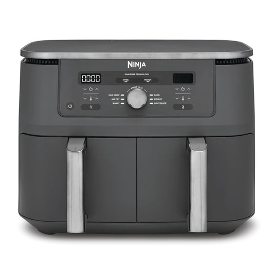 Ninja Dual Zone Digital Hot Air Fryer, 9.5L, 6-in-1, Metallic Grey