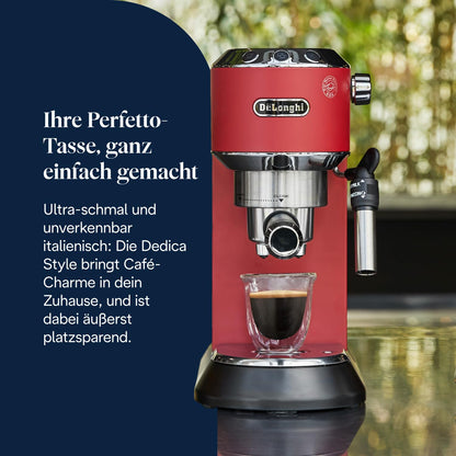 De'Longhi Dedica Style - Espressomaschine mit Manuellem Milchaufschäumer