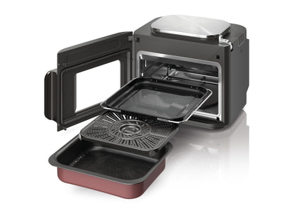Ninja 12-in-1 Multi-Cooker Combi, Oven & Fryer, 12 Cooking Functions, Family Size Meal in 15 Minutes*, with Baking Tray, Pan and Recipe Guide, Grey, SFP700EU.