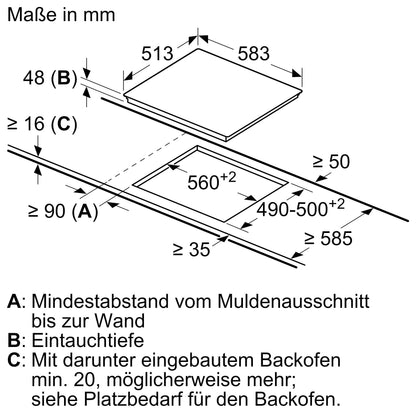 Siemens iQ300 Elektrokochfeld 60 cm Zuschaltbare Bräterzone ET645HN17E