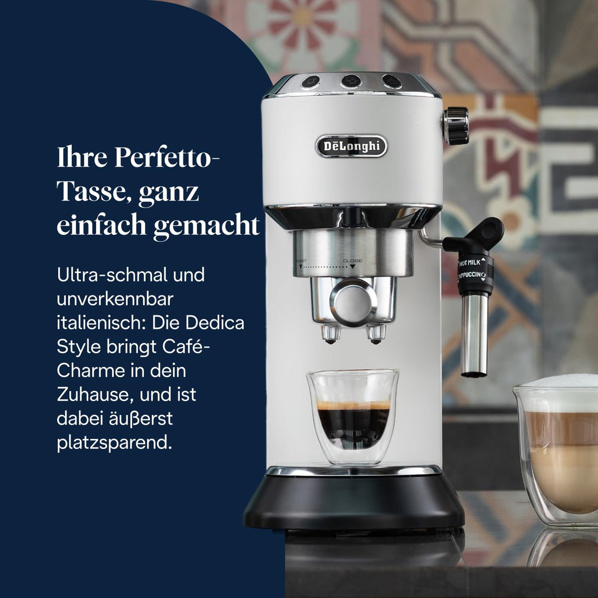 De'Longhi Dedica Style - Espressomaschine mit Manuellem Milchaufschäumer