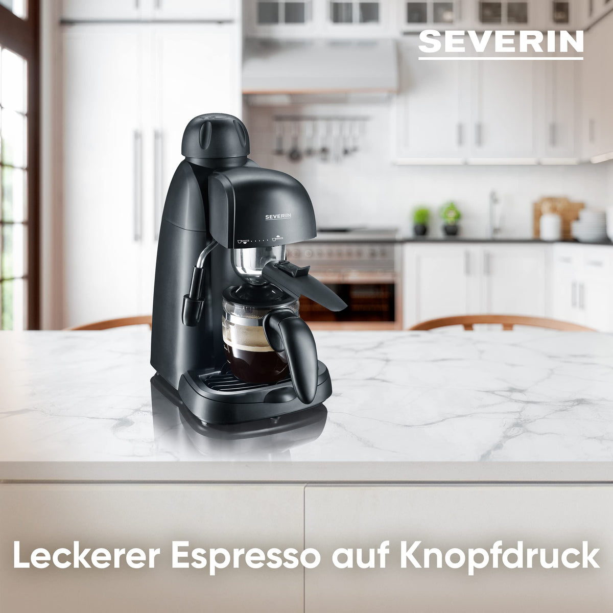 SEVERIN Espressomaschine, kleine Kaffeemaschine, bis zu 2 Tassen Espresso