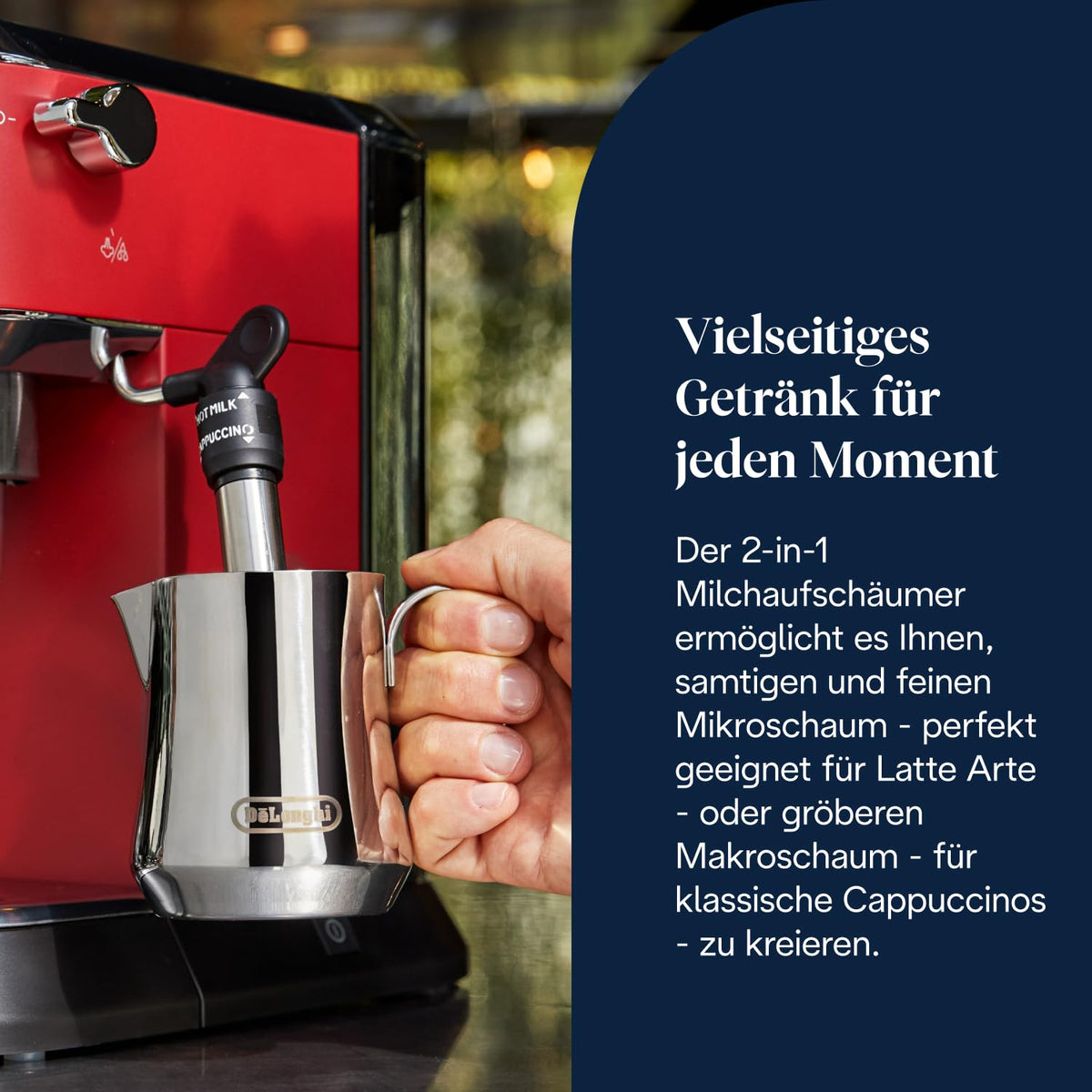 De'Longhi Dedica Style - Espressomaschine mit Manuellem Milchaufschäumer