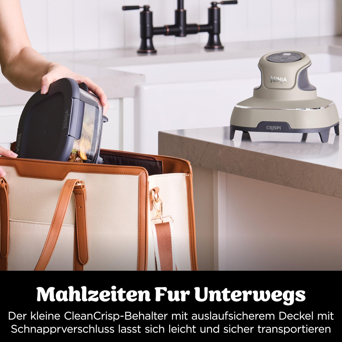 NINJA Heißluftfritteuse "CRISPi PRO 7-in-1 Glas-Air-Fryer Beige AS101EULG