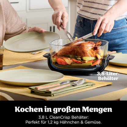 NINJA Heißluftfritteuse "CRISPi PRO 7-in-1 Glas-Air-Fryer Beige AS101EULG