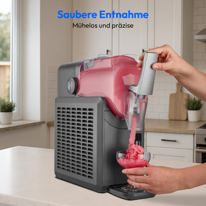 MEDION Slush Maschine (2,6 Liter Slush-Eis Kapazität, 1,9 Liter Fassungsvermögen, Slush Ice Maker für Getränke, 5 Getränkemodi, 30-60 Minuten Zubereitungszeit, Kompressor, Slush Eis Maschine, MD12090)