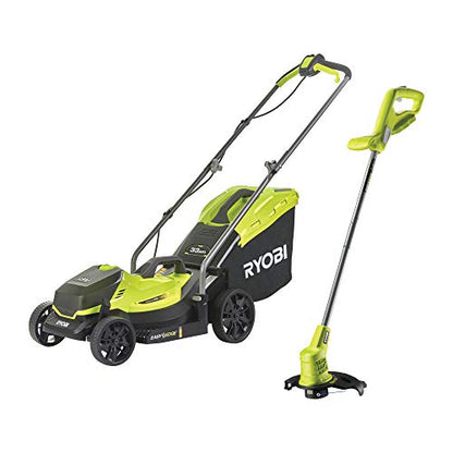 Ryobi 18V One+ Cordless 33cm Lawnmower & 23cm Grass Trimmer (1 x 5.0Ah)